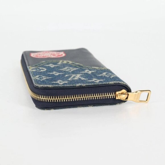 LOUIS VUITTON NIGO LV Squared Zippy Wallet Long Wallet Navy M81107 Auth 126433M - Picture 9 of 16